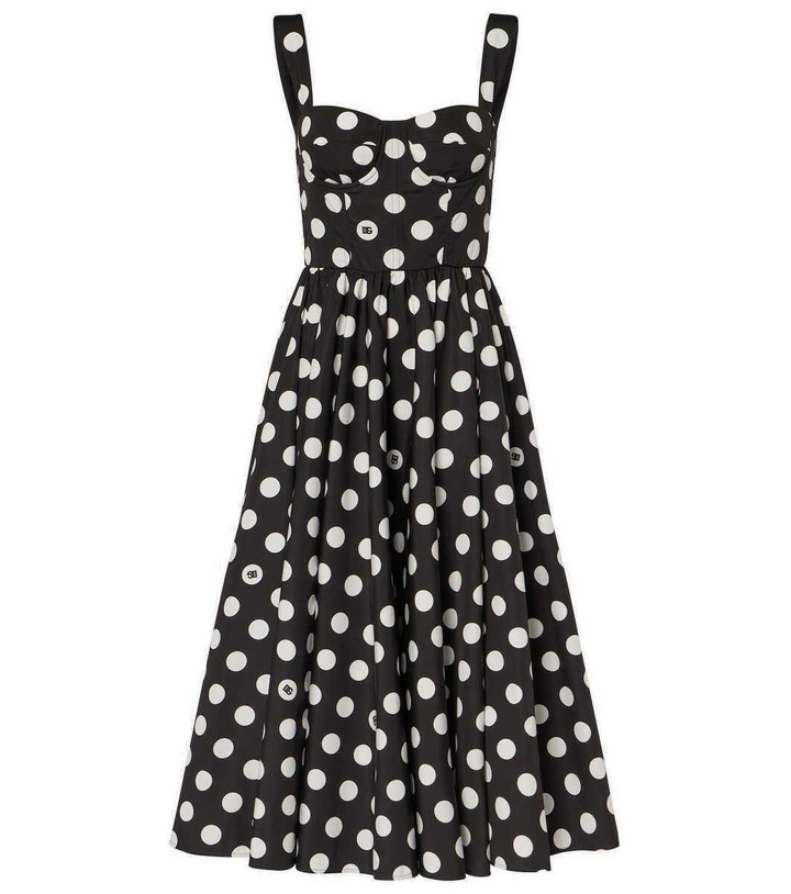 Photo: Dolce&Gabbana Polka-dot cotton poplin corset dress