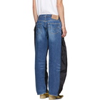 Bless Black and Blue Overjogging Jeans Track Pants