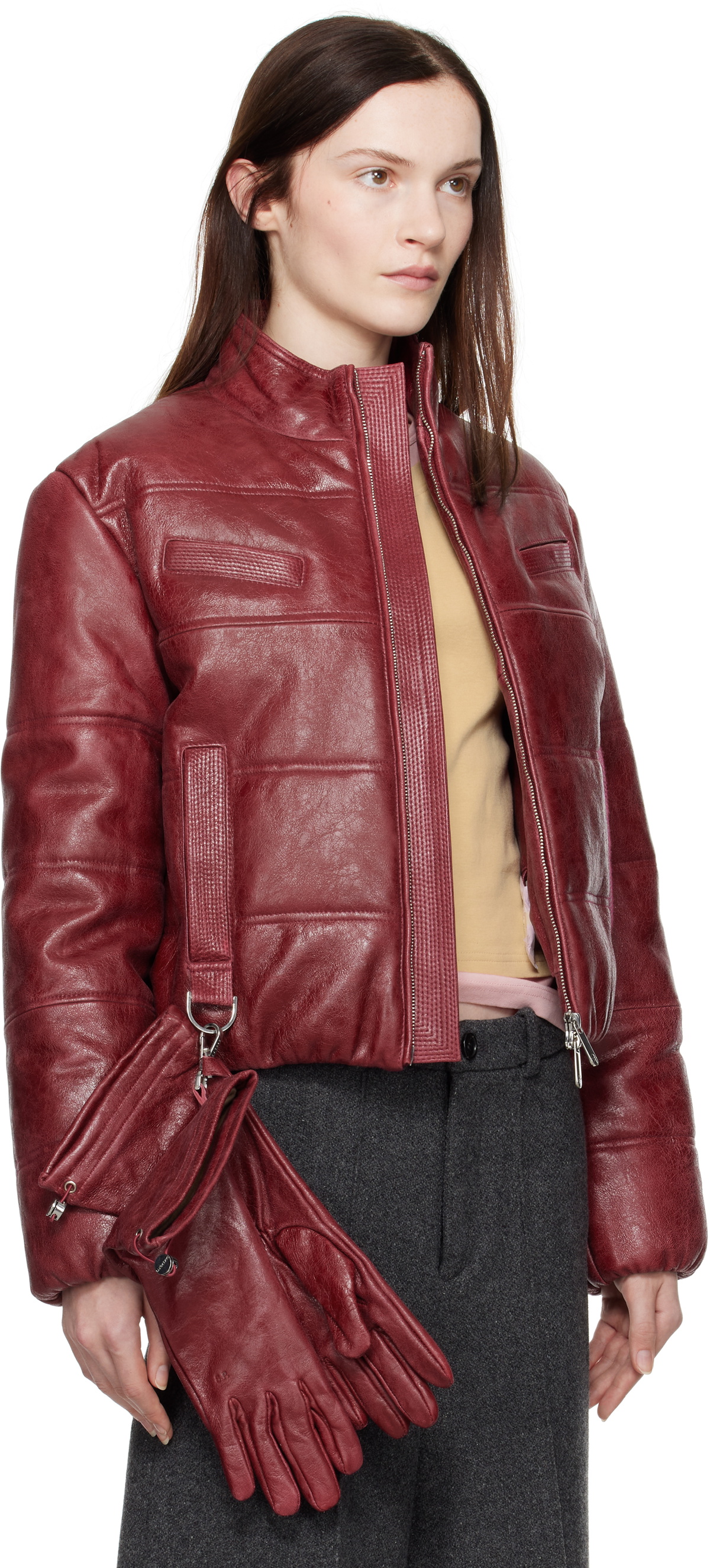 Saks Potts Pink Franklin Leather Jacket