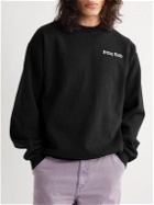 Stray Rats - Logo-Print Cotton-Jersey Sweatshirt - Black