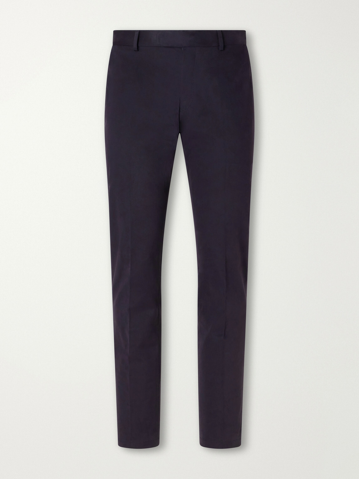 Brioni - Tapered Brushed Cotton-Blend Gabardine Trousers - Blue