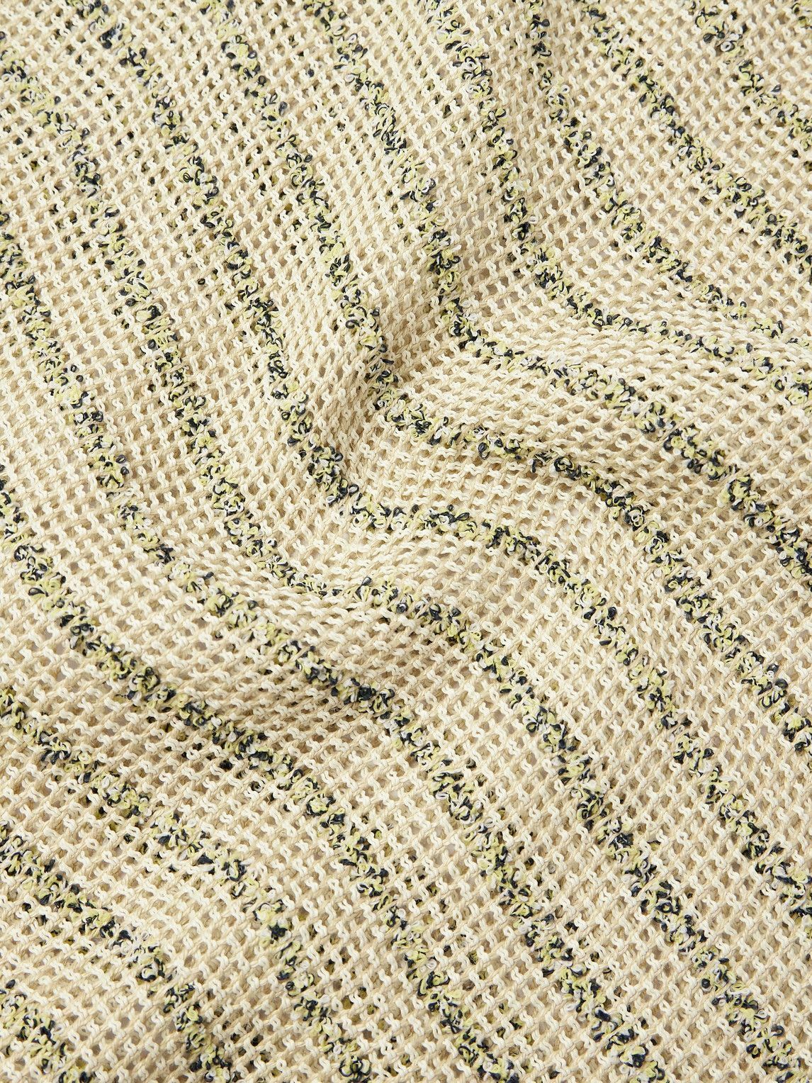Séfr - Marquis Oversized Striped Open-Knit Bouclé Polo Shirt - Neutrals