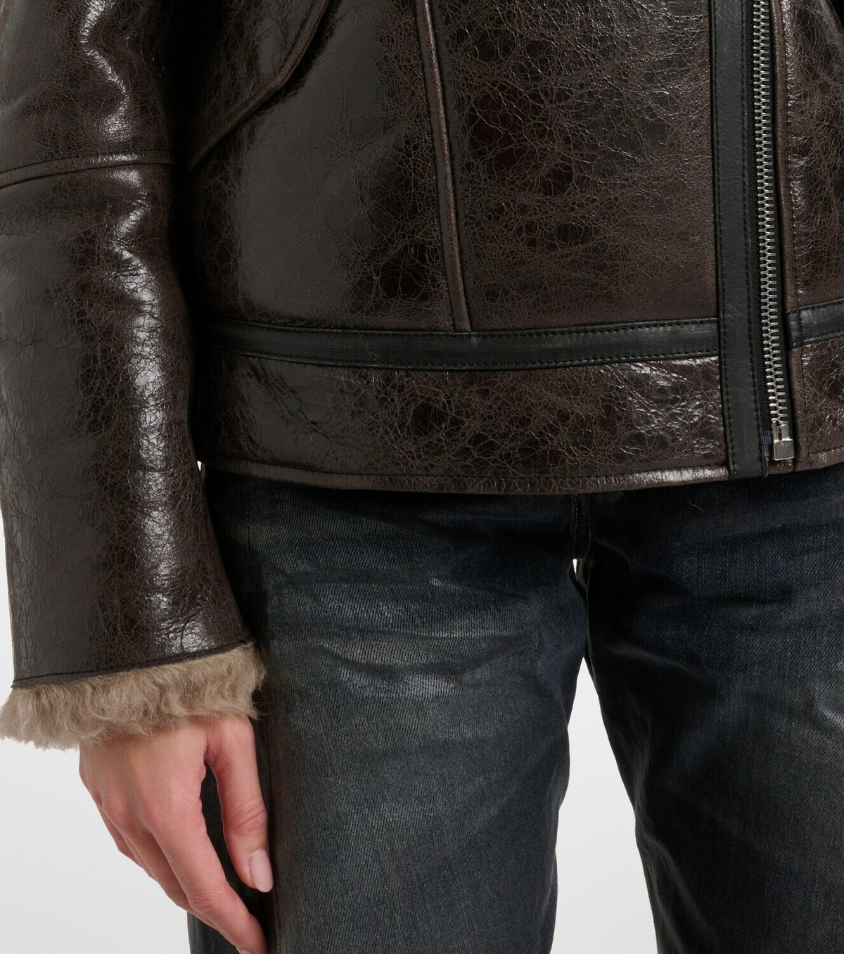 Acne Studios Shearling-trimmed leather jacket