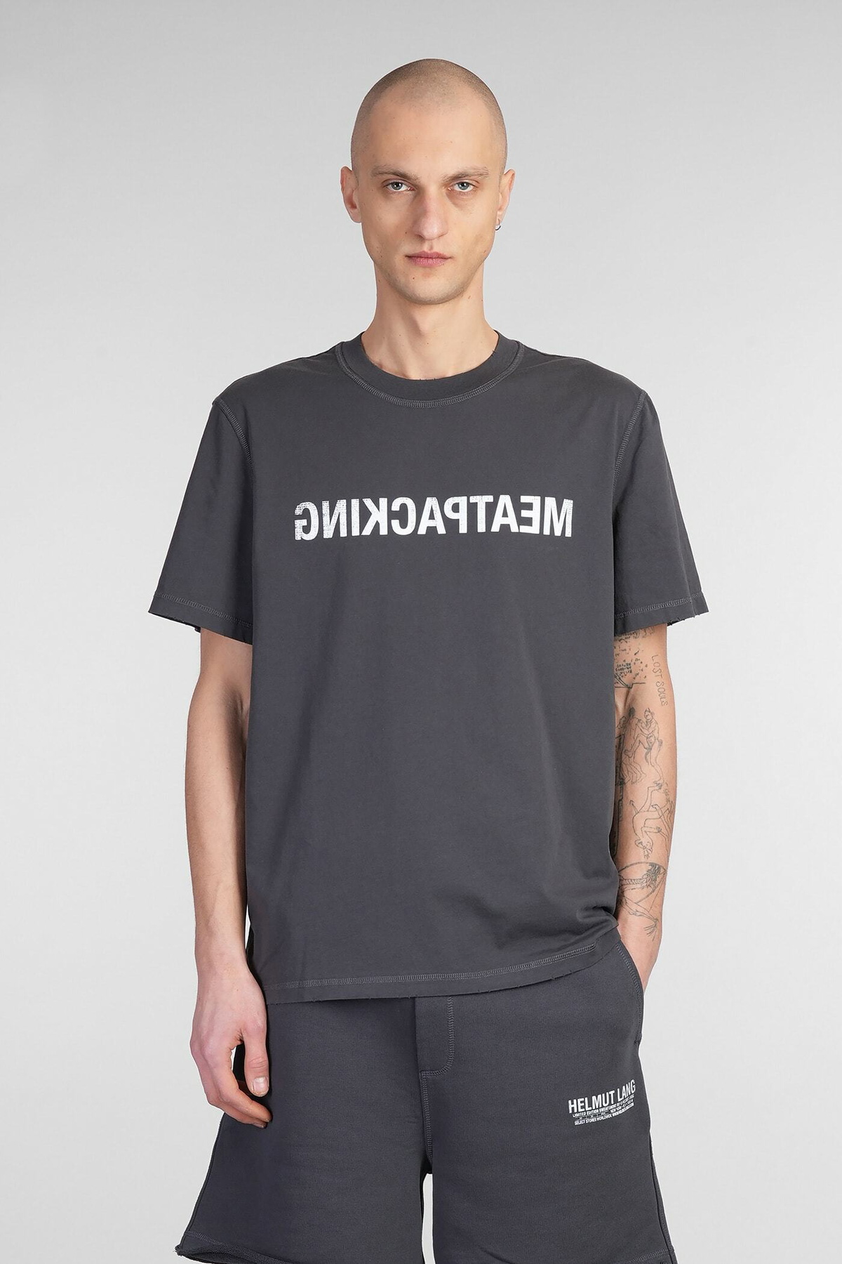 Helmut Lang T-shirt In Grey Cotton Helmut Lang