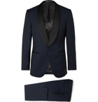 Hugo Boss - Navy Henry Slim-Fit Silk-Satin Trimmed Virgin Wool Tuxedo - Blue
