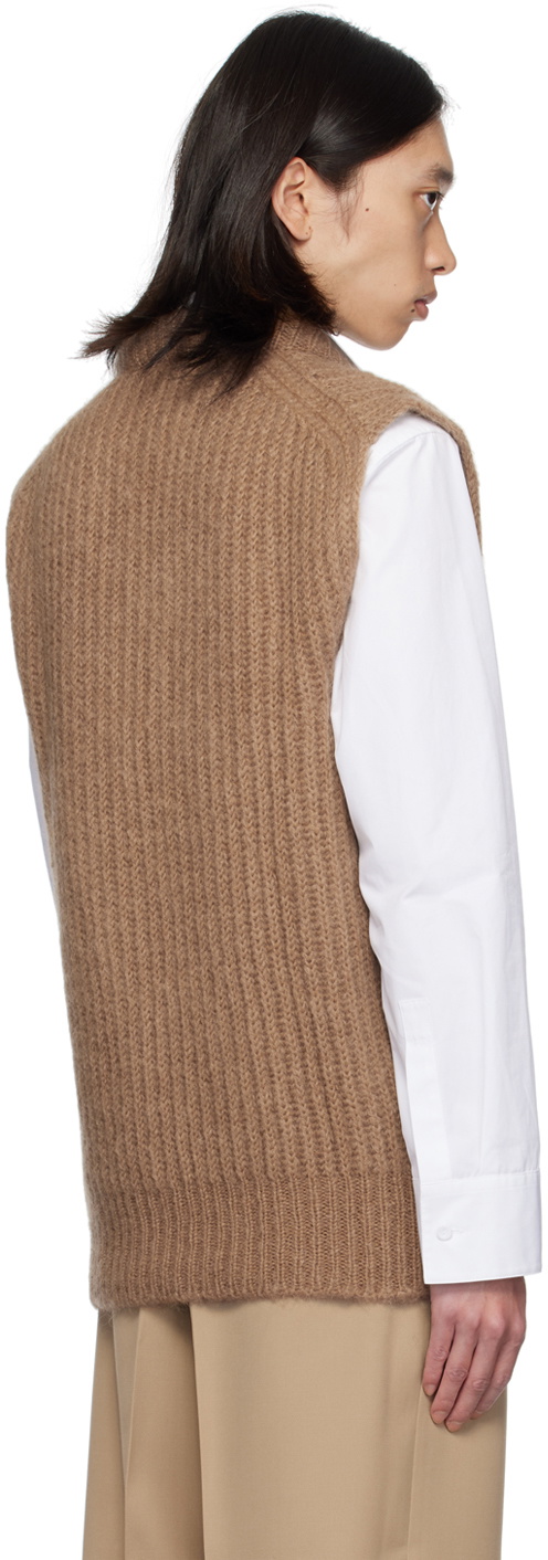 Jil Sander Brown V-Neck Vest