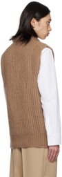 Jil Sander Brown V-Neck Vest