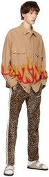 Palm Angels Brown Animalier Track Pants