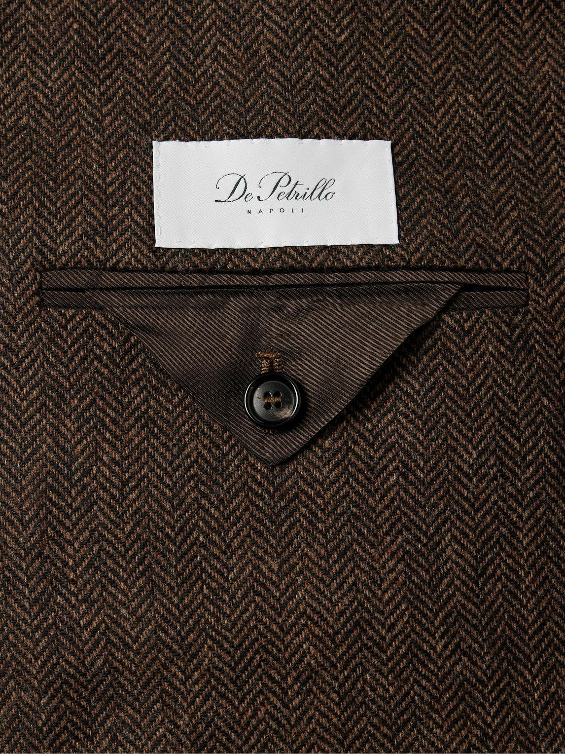 De Petrillo - Unstructured Double-Breasted Herringbone Wool and