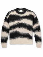 Marant - Sawyers Striped Brushed-Knit Sweater - Black