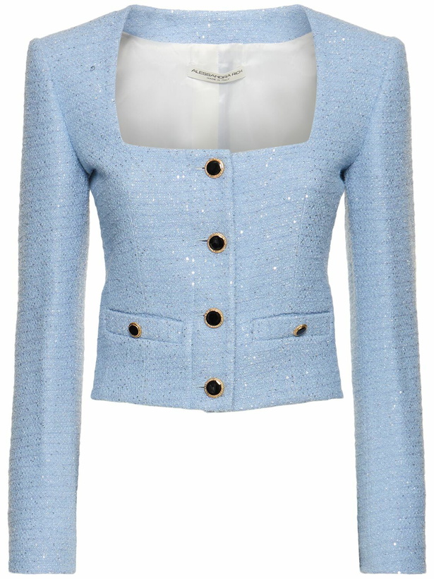 Photo: ALESSANDRA RICH Sequined Tweed Square Neck Jacket