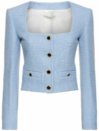 ALESSANDRA RICH Sequined Tweed Square Neck Jacket