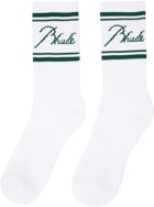 Rhude White Script Logo Socks