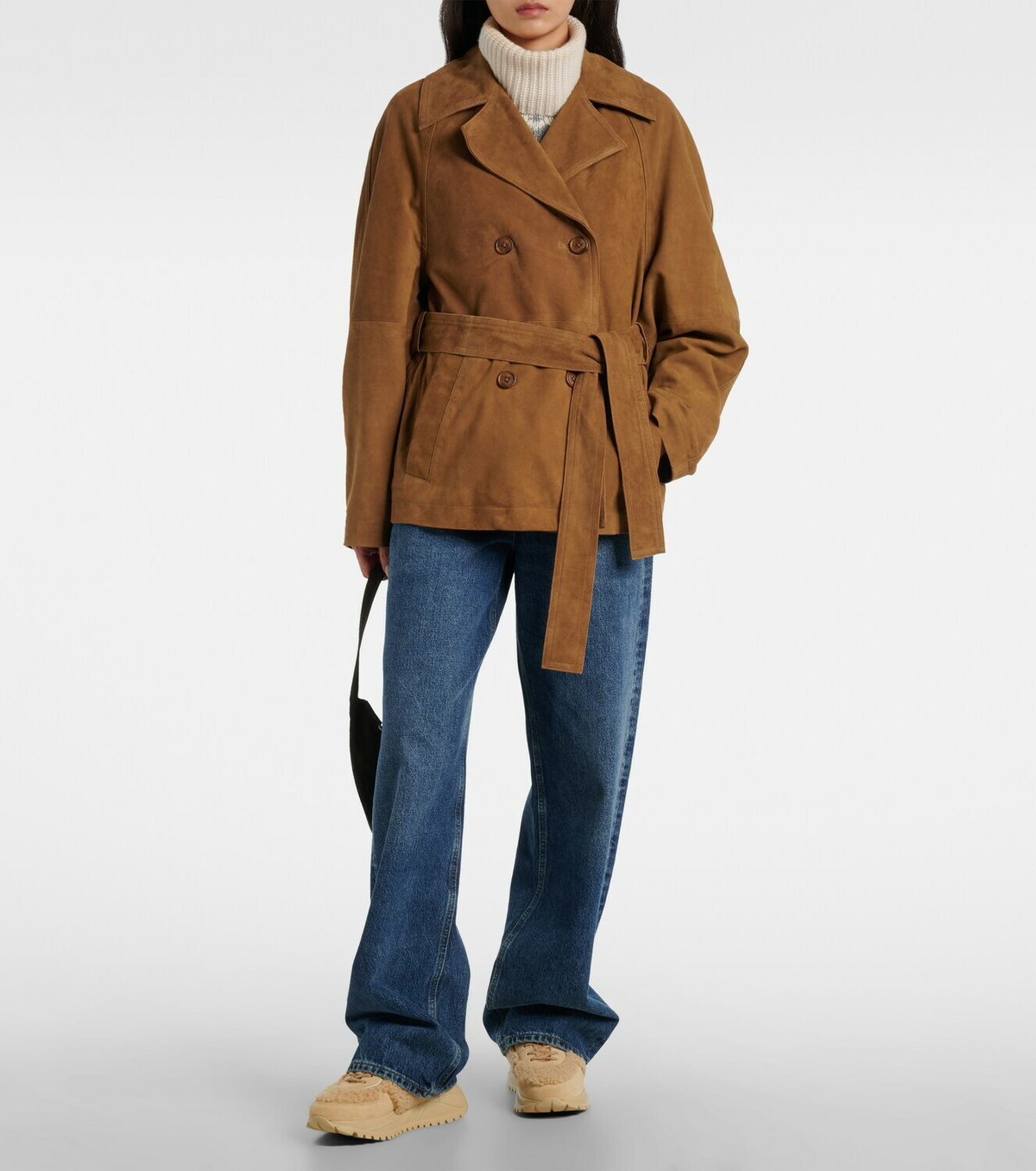 Bogner Malaga 27 suede-trimmed shearling platform sneakers