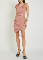 Vivienne Westwood Ginnie Amber Draped Woven Mini Dress Light Pink