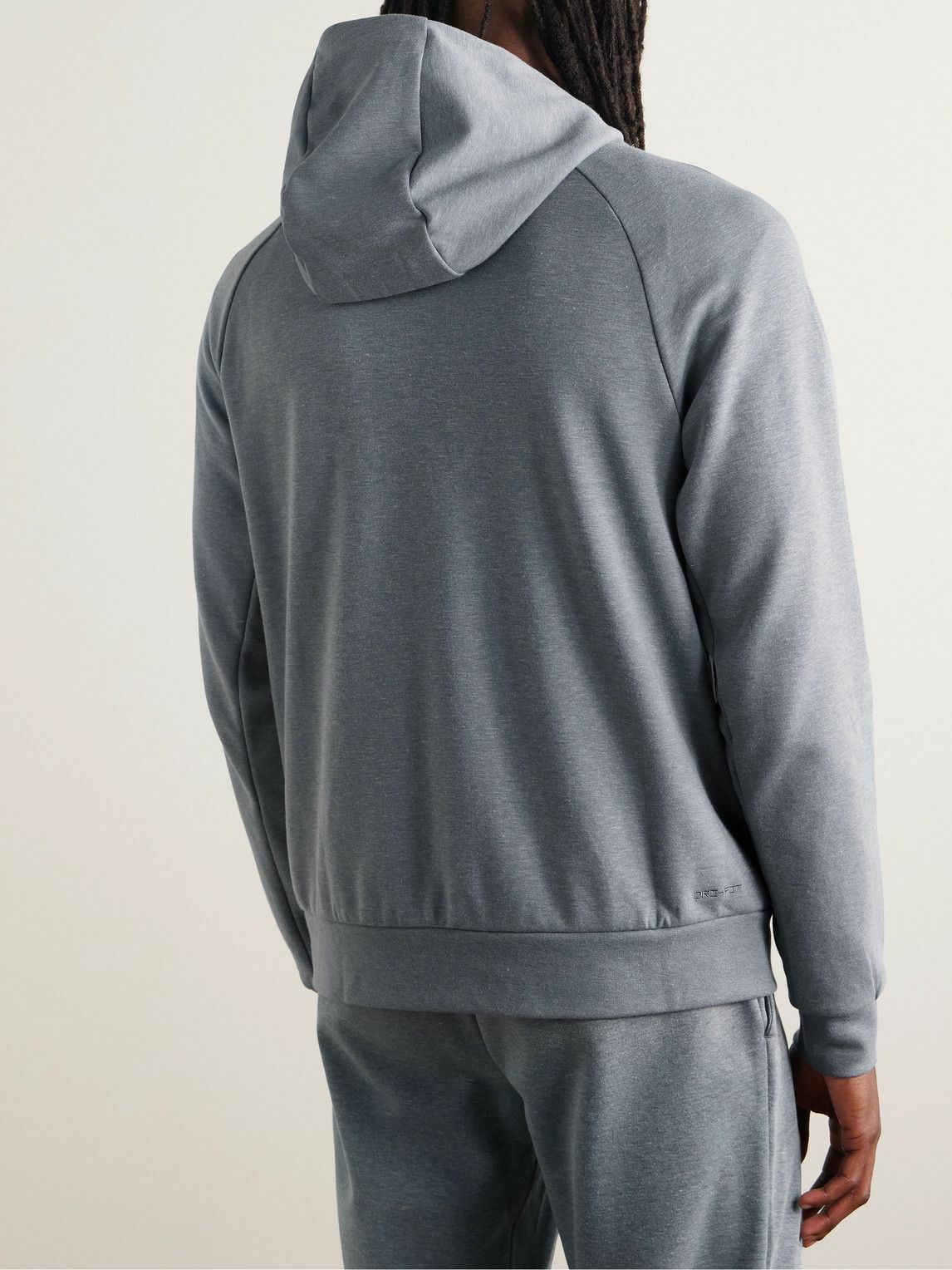 Nike Training - Logo-Embroidered Dri-FIT UV Zip-Up Hoodie - Gray