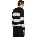 Isabel Benenato Black and White Open Stripe Sweater