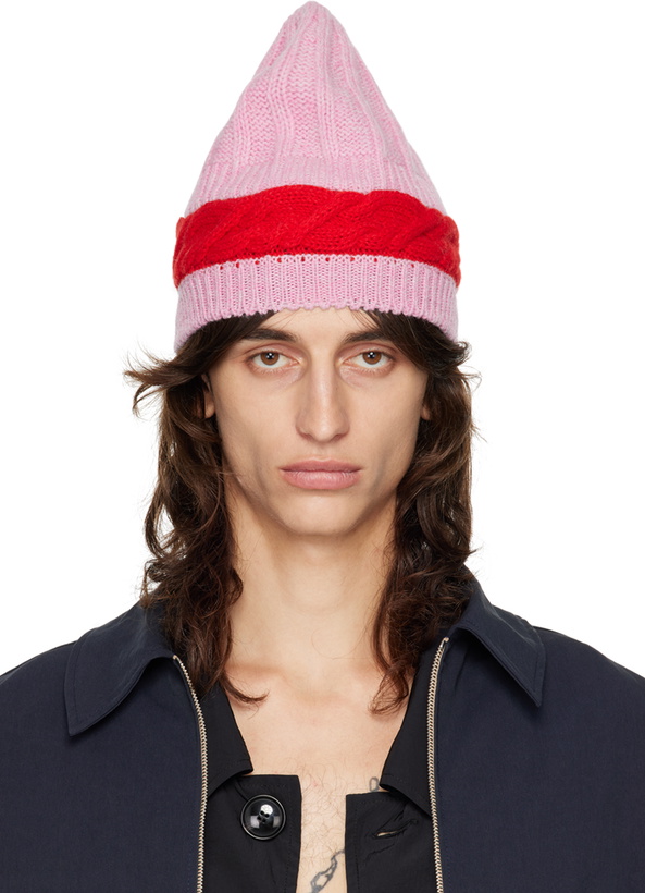 Photo: Edward Cuming Pink & Red Aaron Knit Beanie