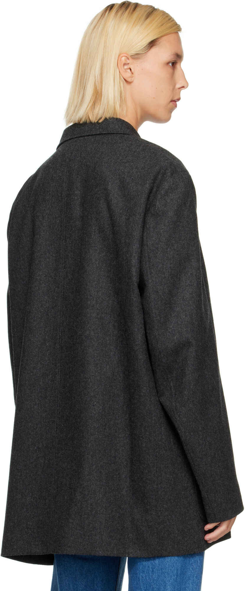 Jil Sander Gray Wool Flannel Blazer