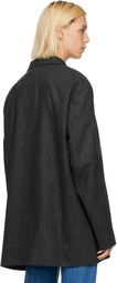 Jil Sander Gray Wool Flannel Blazer
