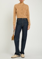 Alice + Olivia Dollie Brushed Cashmere-blend Cardigan Light Brown
