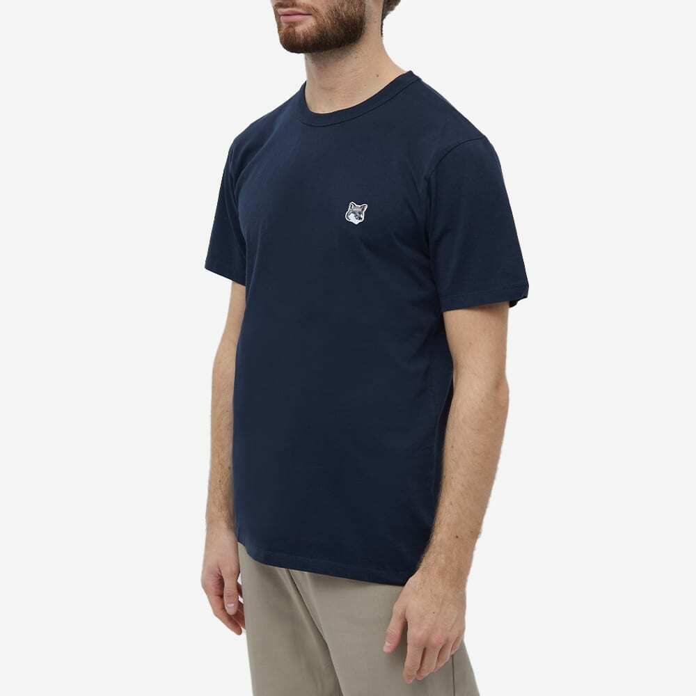 Maison Kitsuné Men's Grey Fox Head Patch Classic T-Shirt in Navy Maison  Kitsune