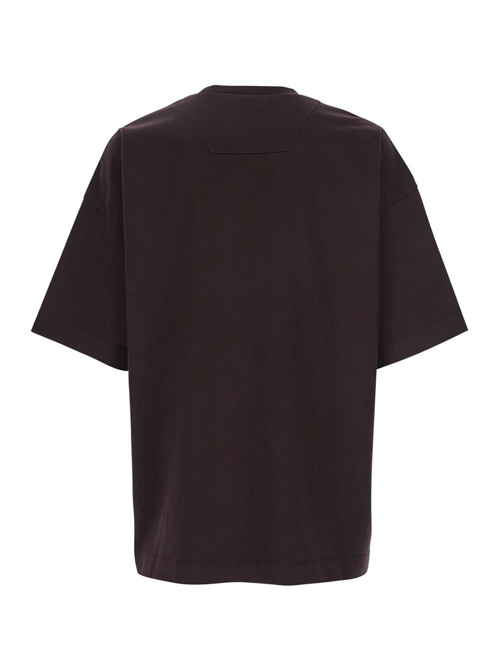 Juun.J Bordeaux T-shirt With Logo Embroidered On The Front And Print On The Back In Cotton Man