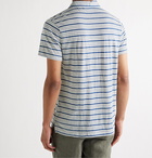 Onia - Shaun Striped Linen-Blend Polo Shirt - White