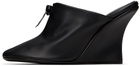MARIE ADAM-LEENAERDT Black Bow Heeled Slipper Mules