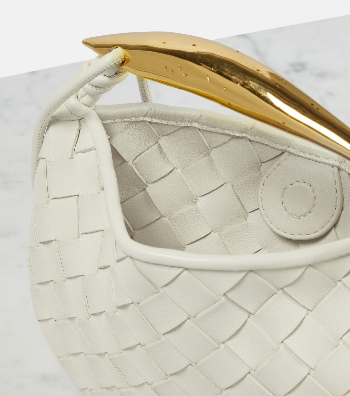 Bottega Veneta Mini Sardine ホワイト BOTTEGA VENETA | Mini Sardine Intrecciato Leather Handbag