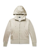 TOM FORD - Leather-Trimmed Knitted Zip-Up Hoodie - Gold