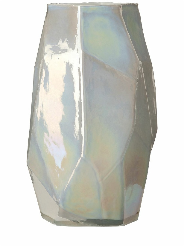 Photo: POLSPOTTEN - Large Graphic Luster White Vase
