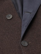 Rubinacci - Suede-Trimmed Brushed Cashmere Coat - Brown