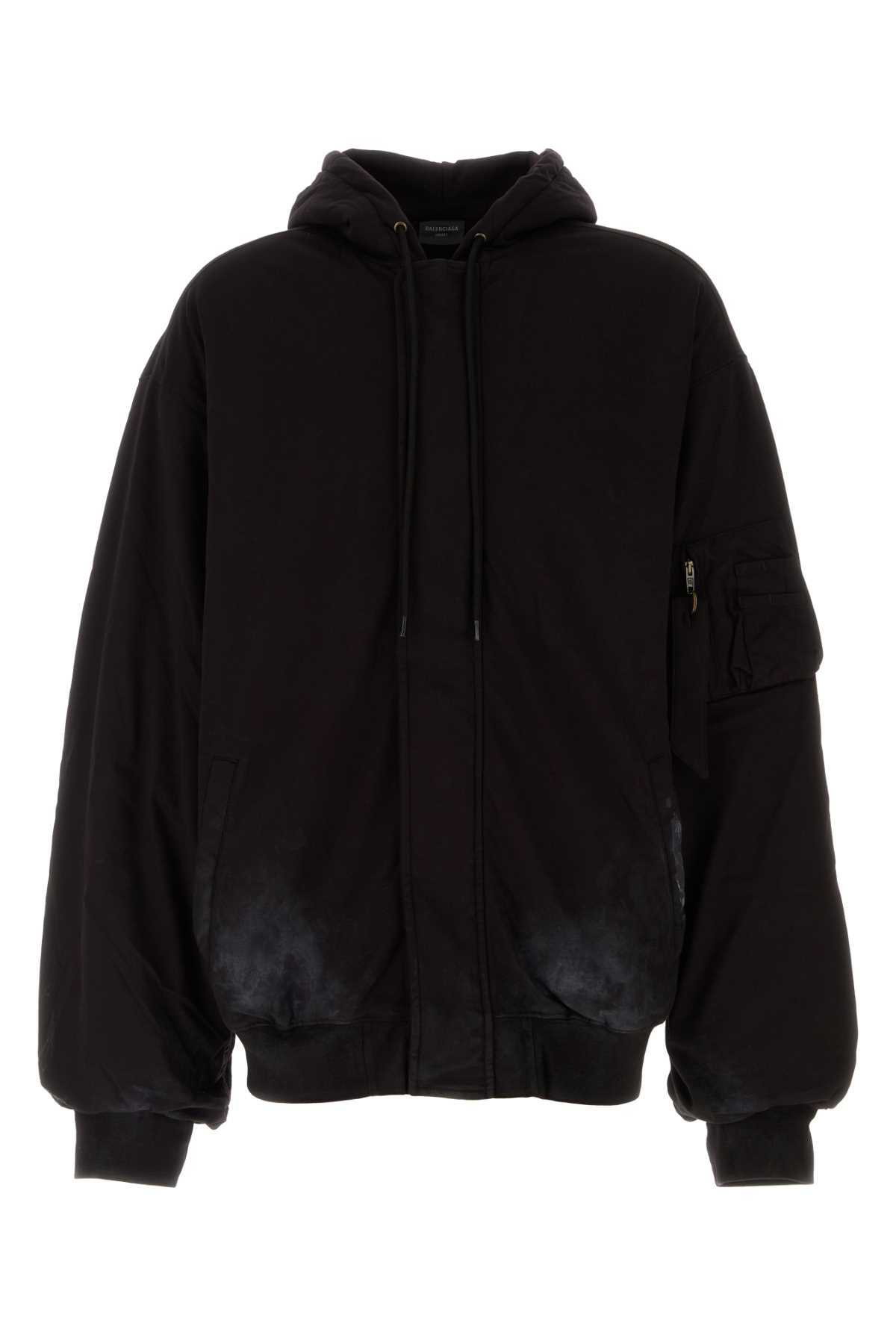 ブルゾン BALENCIAGA Logo embroidery sweatshirt Balenciaga logo-embroidered zip-up Hoodie | Neutrals | FARFETCH