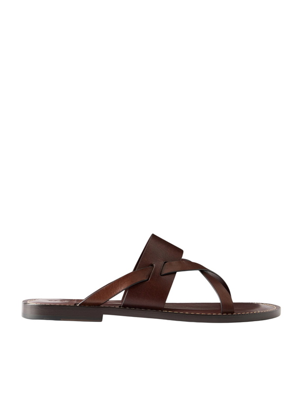 Photo: Brunello Cucinelli - Leather Sandals - Burgundy