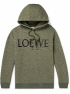 LOEWE - Logo-Print Cotton-Jersey Hoodie - Green
