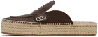 JW Anderson Brown Leather Loafer Mule Espadrilles