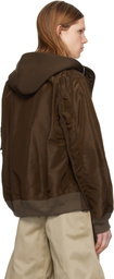 sacai Brown Sponge Sweat Hoodie