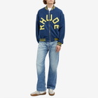 Rhude Men's Varsity Logo Bomber Jacket in Navy/Yellow
