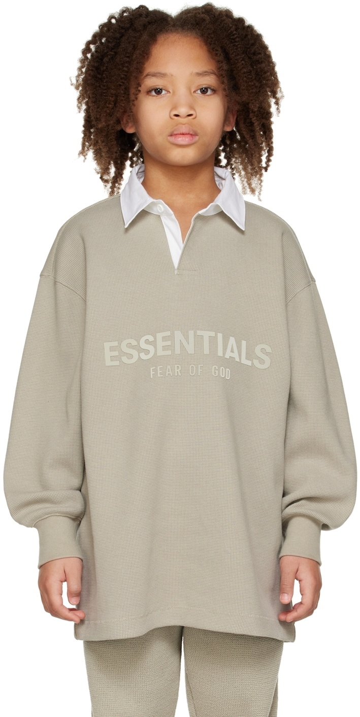 Essentials Kids Gray Button Polo