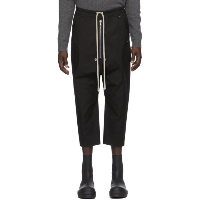 Rick Owens Black Cropped Bela Trousers Rick Owens