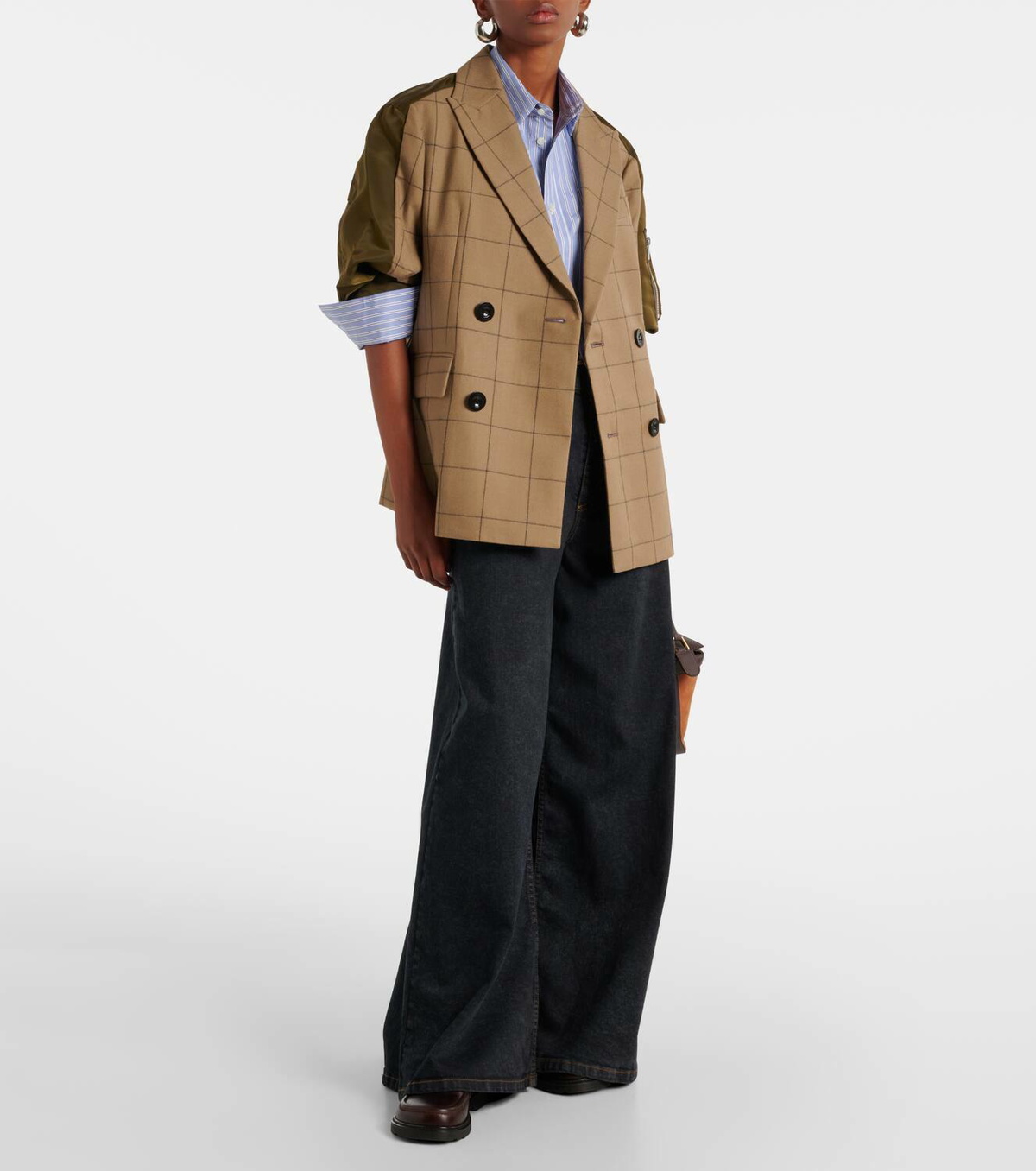 Sacai Checked wool-blend jacket Sacai