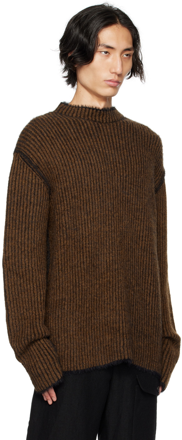 UMA WANG Brown Crewneck Sweater