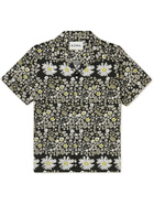 NOMA t.d. - Convertible-Collar Printed Rexcell Shirt - Black