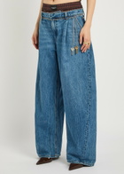 Alexanderwang.t Boxer-effect Wide Barrel-leg Jeans Blue
