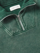 Les Tien - Yacht Garment-Dyed Cotton-Jersey Half-Zip Sweatshirt - Green