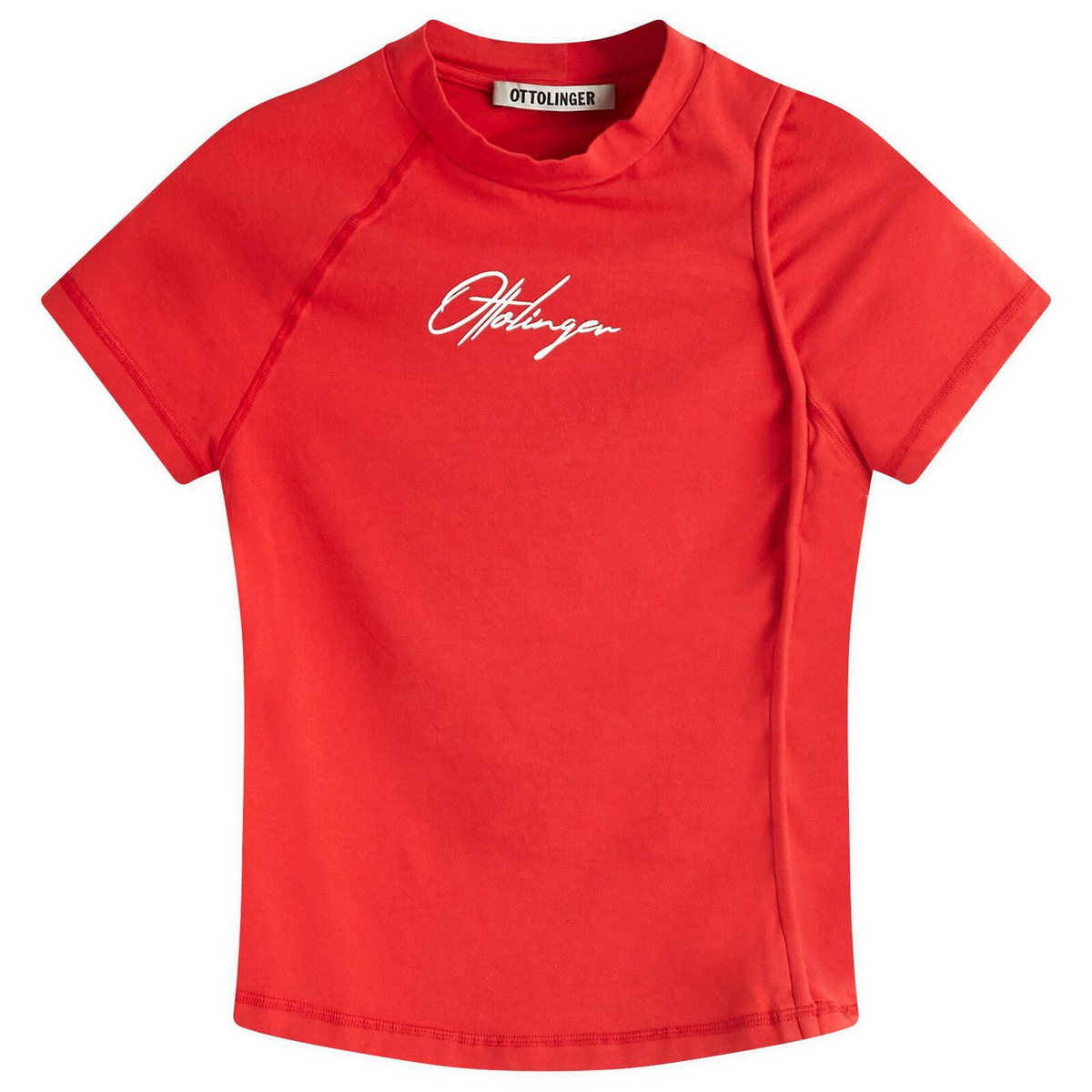 Ottolinger Women's Deconstructed T-Shirt in Red Ottolinger Ottolinger Women's Deconstructed T-Shirt in Red Ottolinger