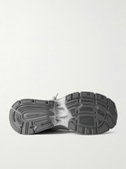 Golden Goose - Lightstar Rubber-Trimmed Metallic Leather and Mesh Sneakers - Silver