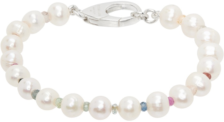 Photo: Hatton Labs White Rainbow Gradient Crystal Pearl Bracelet