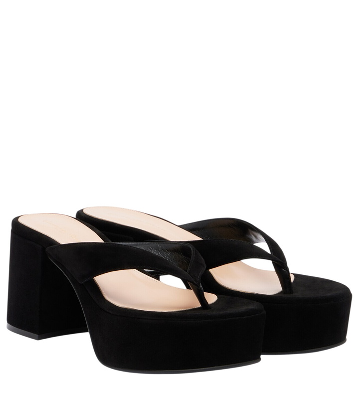 Photo: Gianvito Rossi Suede platform thong sandals